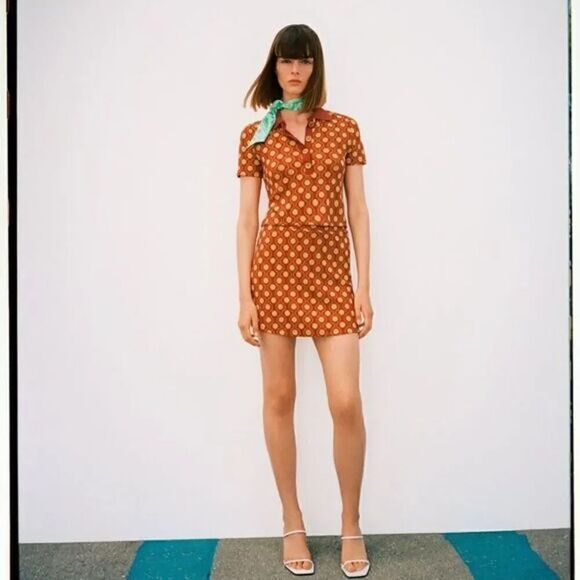 ZARA GEOMETRIC‎ PRINT SKIRT - Picture 2 of 6